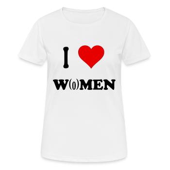 ich liebe Frauen, i love women, lustiger Spruch - Frauen T-Shirt atmungsaktiv - Weiß - Vorne - AI Model Female 172 dark (172cm)
