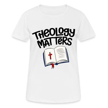 Theology Matters 4 - Women's Breathable T-Shirt - white - Front - AI Model Female 172 dark (172cm)