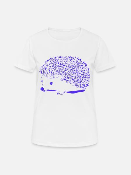 Hérisson bleu - T-shirt respirant Femme - blanc