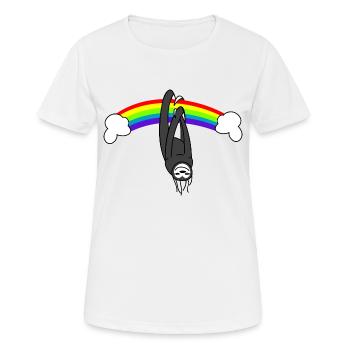 Faultier mit Regenbogen - Frauen T-Shirt atmungsaktiv - Weiß - Vorne - AI Model Female 172 dark (172cm)