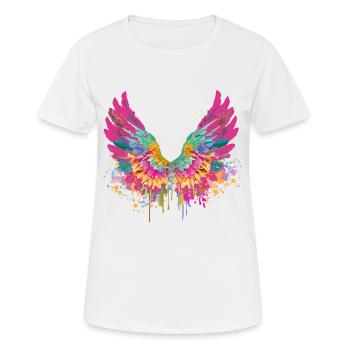 engelsflügel,angelwings,flügel.bunt,graffiti - Frauen T-Shirt atmungsaktiv - Weiß - Vorne - AI Model Female 172 dark (172cm)