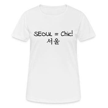 Seoul ist Chic - Korea - Südkorea - Hangul Design - Frauen T-Shirt atmungsaktiv - Weiß - Vorne - AI Model Female 172 dark (172cm)