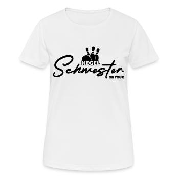 Kegelschwester on Tour - Frauen T-Shirt atmungsaktiv - Weiß - Vorne - AI Model Female 172 dark (172cm)