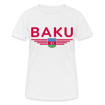 T-Shirt Bakou – Pour les fans de la capitale - T-shirt respirant Femme - blanc - Devant - AI Model Female 172 dark (172cm)