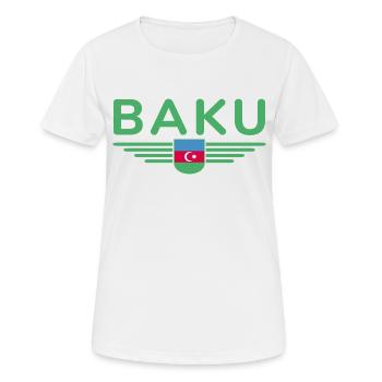 T-Shirt Bakou – Pour les fans de la capitale - T-shirt respirant Femme - blanc - Devant - AI Model Female 172 dark (172cm)