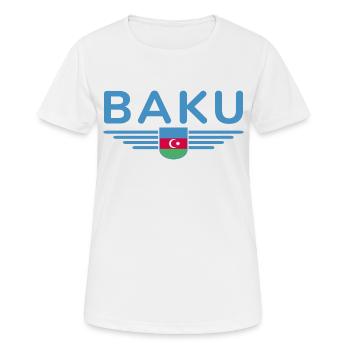 T-Shirt Bakou – Pour les fans de la capitale - T-shirt respirant Femme - blanc - Devant - AI Model Female 172 dark (172cm)