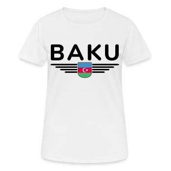 T-Shirt Bakou – Pour les fans de la capitale - T-shirt respirant Femme - blanc - Devant - AI Model Female 172 dark (172cm)