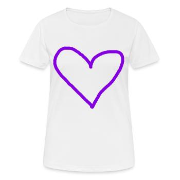Coeur Violet Idée Cadeau Coeurs Violet - T-shirt respirant Femme - blanc - Devant - AI Model Female 172 dark (172cm)