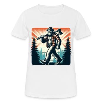 Holzfäller Forstwirt Bigfoot - Frauen T-Shirt atmungsaktiv - Weiß - Vorne - AI Model Female 172 dark (172cm)