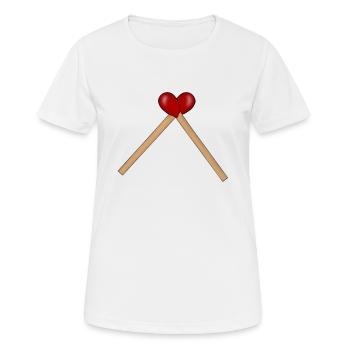 Herz Streichhölzer - Frauen T-Shirt atmungsaktiv - Weiß - Vorne - AI Model Female 172 dark (172cm)