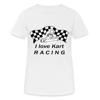 kart racing love - T-shirt respirant Femme - blanc - Devant - AI Model Female 172 dark (172cm)