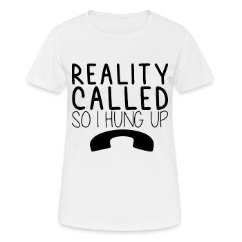 La réalité a appelé So I Hung Up 3 - T-shirt respirant Femme - blanc - Devant - AI Model Female 172 dark (172cm)