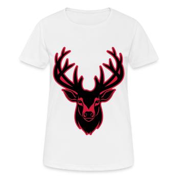 Tête de silhouette de cerf - T-shirt respirant Femme - blanc - Devant - AI Model Female 172 dark (172cm)