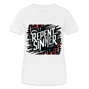 Repent Sinner 18 - Women's Breathable T-Shirt - white - Front - AI Model Female 172 dark (172cm)