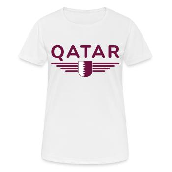 Katar Design – Exklusiv und Modern - Frauen T-Shirt atmungsaktiv - Weiß - Vorne - AI Model Female 172 dark (172cm)