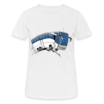 0711 Bus - Frauen T-Shirt atmungsaktiv - Weiß - Vorne - AI Model Female 172 dark (172cm)