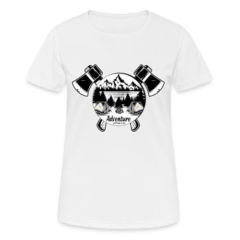 Camping d’aventure - T-shirt respirant Femme - blanc - Devant - AI Model Female 172 dark (172cm)