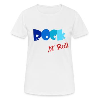 Rock n Roll - Frauen T-Shirt atmungsaktiv - Weiß - Vorne - AI Model Female 172 dark (172cm)