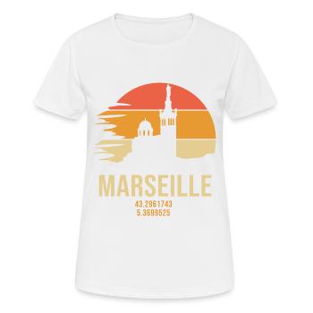 Marseille 13 marseillais marseille - T-shirt respirant Femme - blanc - Devant - AI Model Female 172 dark (172cm)