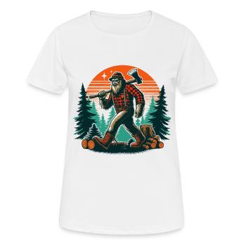 Holzfäller Forstwirt Bigfoot - Frauen T-Shirt atmungsaktiv - Weiß - Vorne - AI Model Female 172 dark (172cm)