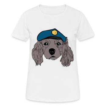 Hundekopf Cop Polizei Polizist Hunde Blaulicht Job - Frauen T-Shirt atmungsaktiv - Weiß - Vorne - AI Model Female 172 dark (172cm)