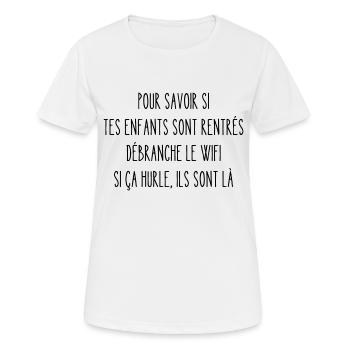 débranche le wifi - T-shirt respirant Femme - blanc - Devant - AI Model Female 172 dark (172cm)