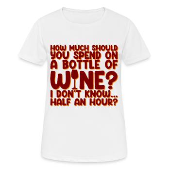 Combien devriez-vous dépenser pour une bouteille de vin? 3 - T-shirt respirant Femme - blanc - Devant - AI Model Female 172 dark (172cm)