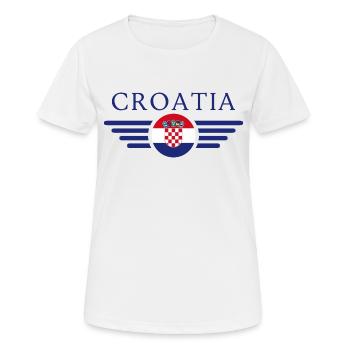 Croatie (Hrvatska) - T-shirt respirant Femme - blanc - Devant - AI Model Female 172 dark (172cm)
