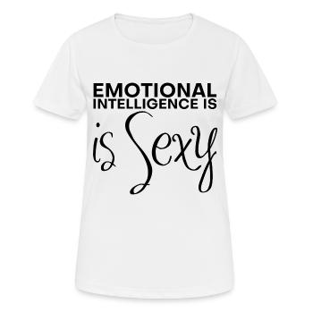 L’intelligence émotionnelle est sexy - T-shirt respirant Femme - blanc - Devant - AI Model Female 172 dark (172cm)
