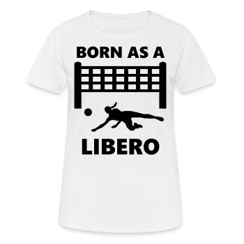 Équipe de l'équipe de sport volleyball libero - T-shirt respirant Femme - blanc - Devant - AI Model Female 172 dark (172cm)