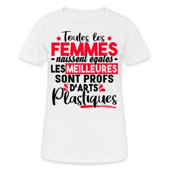 Arts Plastiques Dessin Prof Professeur Métier - T-shirt respirant Femme - blanc - Devant - AI Model Female 172 dark (172cm)