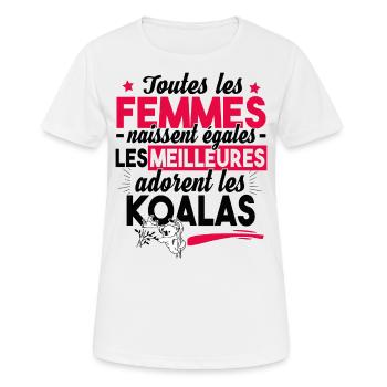 Koala Femme Girly Animal Mignon Cadeau Humour - T-shirt respirant Femme - blanc - Devant - AI Model Female 172 dark (172cm)