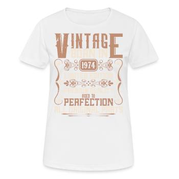 1974 Anniversaire Millésime 1974 Né Millésime 1974 - T-shirt respirant Femme - blanc - Devant - AI Model Female 172 dark (172cm)