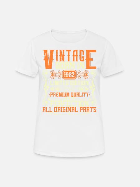 1982 Jahrgang 1982 - Baujahr 1982 Geburtstag 1982 - Frauen T-Shirt atmungsaktiv - Weiß