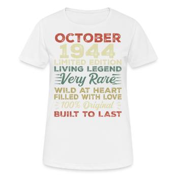 1944 Oktober 1944 Geburtstag Oktober 1944 Original - Frauen T-Shirt atmungsaktiv - Weiß - Vorne - AI Model Female 172 dark (172cm)