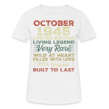 1945 October 1945 Birthday October 1945 Original - Women's Breathable T-Shirt - white - Front - AI Model Female 172 dark (172cm)