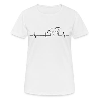 Horse Rhythm Cardiac Riding - Women's Breathable T-Shirt - white - Front - AI Model Female 172 dark (172cm)