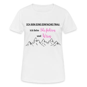 Ski fahren - Frauen T-Shirt atmungsaktiv - Weiß - Vorne - AI Model Female 172 dark (172cm)