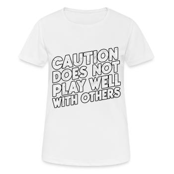 La prudence ne joue pas bien avec les autres 94 - T-shirt respirant Femme - blanc - Devant - AI Model Female 172 dark (172cm)