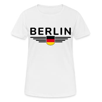 Berlin Allemagne Fan Flag Design T Shirt - T-shirt respirant Femme - blanc - Devant - AI Model Female 172 dark (172cm)