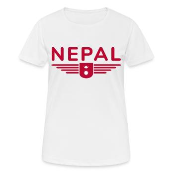 Nepal Design – Himalaya Abenteuer - Frauen T-Shirt atmungsaktiv - Weiß - Vorne - AI Model Female 172 dark (172cm)