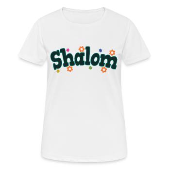 Shalom Peace & Harmony Cadeaux de fête juive - T-shirt respirant Femme - blanc - Devant - AI Model Female 172 dark (172cm)