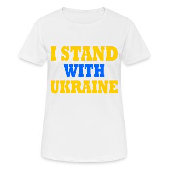 I stand with ukraine - Women's Breathable T-Shirt - white - Front - AI Model Female 172 dark (172cm)