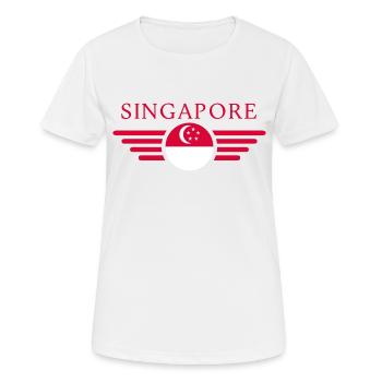 Singapur - Frauen T-Shirt atmungsaktiv - Weiß - Vorne - AI Model Female 172 dark (172cm)