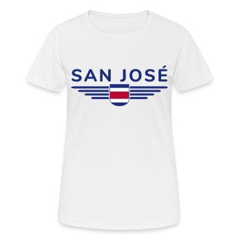 San José T-Shirt – Costa Rica Vibes - Frauen T-Shirt atmungsaktiv - Weiß - Vorne - AI Model Female 172 dark (172cm)