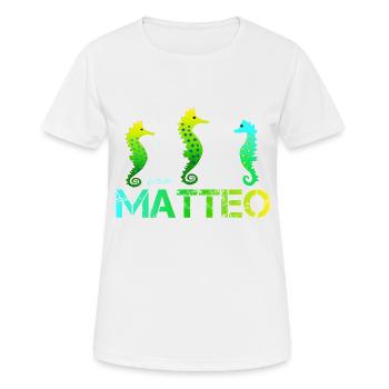 Matteo Geburtstag Matteo - Frauen T-Shirt atmungsaktiv - Weiß - Vorne - AI Model Female 172 dark (172cm)