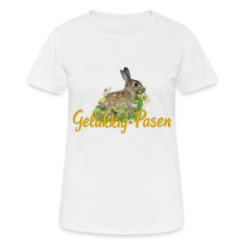 gelukkig pasen Frohe Ostern - Frauen T-Shirt atmungsaktiv - Weiß - Vorne - AI Model Female 172 dark (172cm)
