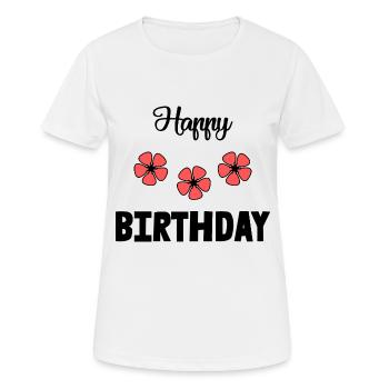 ALLES GUTE ZUM GEBURTSTAG!. ALLES GUTE ZUM GEBURTSTAG!. JAHRESTAG. - Frauen T-Shirt atmungsaktiv - Weiß - Vorne - AI Model Female 172 dark (172cm)