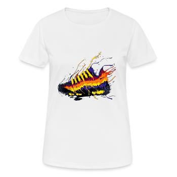 Schuhe, Schuh, Basketball, Farbe, Spaß, Aufkleber - Frauen T-Shirt atmungsaktiv - Weiß - Vorne - AI Model Female 172 dark (172cm)