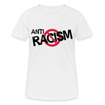 Anti racism - shirt anti racisme - T-shirt respirant Femme - blanc - Devant - AI Model Female 172 dark (172cm)